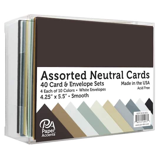 PA Paper&#x2122; Accents Smooth Neutral Card &#x26; Envelope Set, 4.25&#x22; x 5.5&#x22;